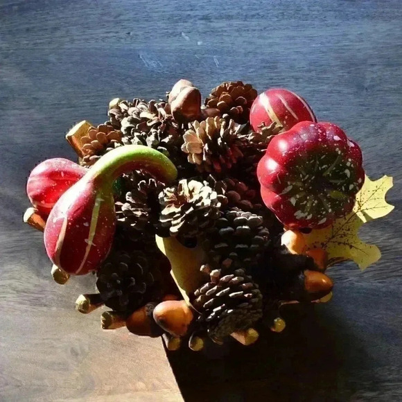 Fall Decorations Pumpkins Maple Leaves Pinecone - Picture 5 of 5